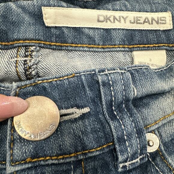Vintage DKNY Jeans Womens Low Rise Bootcut Pants Size 3 Y2k Med Wash 90s Grunge - Picture 7 of 9